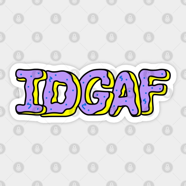IDGAF Violet Donuts Sticker by brogressproject